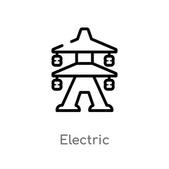 outline electric vector icon. isolated black simple line element illustration from technology concept. editable vector stroke electric icon on white background