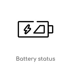 outline battery status vector icon. isolated black simple line element illustration from technology concept. editable vector stroke battery status icon on white background