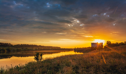 Obraz premium Sunrise in small town