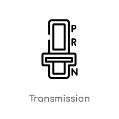outline transmission vector icon. isolated black simple line element illustration from technology concept. editable vector stroke transmission icon on white background