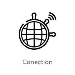 outline conection vector icon. isolated black simple line element illustration from technology concept. editable vector stroke conection icon on white background