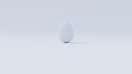 Weisses Osterei Ei versteckt auf weissem Hintergrund (Version mit mehr Kontrast)