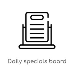 outline daily specials board vector icon. isolated black simple line element illustration from tools and utensils concept. editable vector stroke daily specials board icon on white background