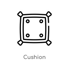 outline cushion vector icon. isolated black simple line element illustration from tools and utensils concept. editable vector stroke cushion icon on white background