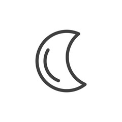 Modern Moon Icon. Simple Design. Vector Lines