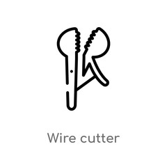 outline wire cutter vector icon. isolated black simple line element illustration from tools and utensils concept. editable vector stroke wire cutter icon on white background