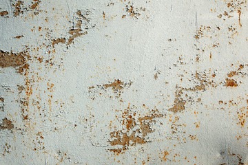 Old metal wall painted in light turquoise color use for background