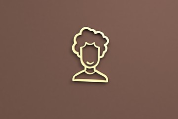 yellow color Illustration of Grandmother on brown background