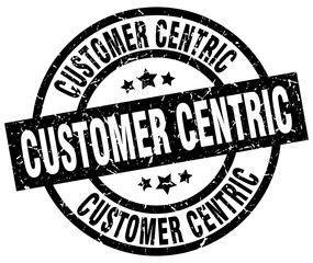 customer centric round grunge black stamp
