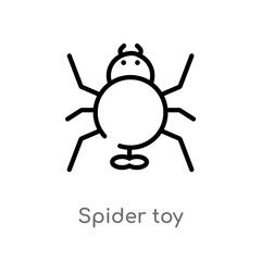 outline spider toy vector icon. isolated black simple line element illustration from toys concept. editable vector stroke spider toy icon on white background