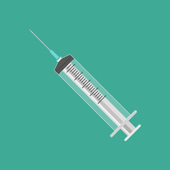 Syringe for injection. Syringe for blood analysis.