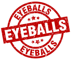 eyeballs round red grunge stamp