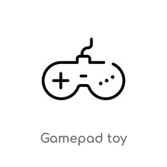 outline gamepad toy vector icon. isolated black simple line element illustration from toys concept. editable vector stroke gamepad toy icon on white background