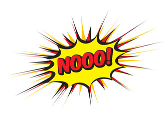 Color comic speech bubble and Nooo. Vector Illustration.