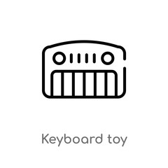 outline keyboard toy vector icon. isolated black simple line element illustration from toys concept. editable vector stroke keyboard toy icon on white background