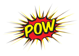 Color comic speech bubble and text POW. Vector Illustration.