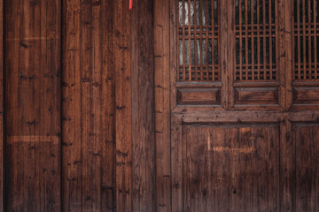 Traditional Chinese style wooden door. Ancient Chinese Door