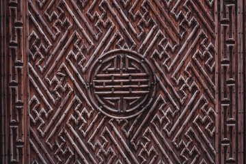 Traditional Chinese style wooden door. Ancient Chinese Door
