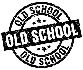old school round grunge black stamp