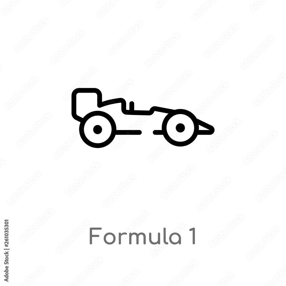 Wall mural outline formula 1 vector icon. isolated black simple line element illustration from transport concep