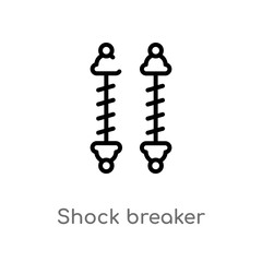 outline shock breaker vector icon. isolated black simple line element illustration from transport concept. editable vector stroke shock breaker icon on white background