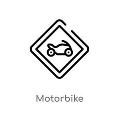 outline motorbike vector icon. isolated black simple line element illustration from transport concept. editable vector stroke motorbike icon on white background