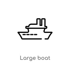 Obraz premium outline large boat vector icon. isolated black simple line element illustration from transport concept. editable vector stroke large boat icon on white background