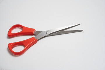 scissors red isolated in white background