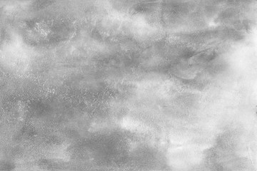 Gray acrylic background on white paper. Paint leaks and ombre effects.	