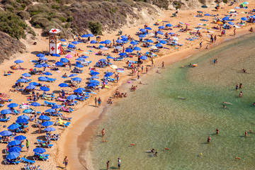 Beach Ghajn Tuffieha in Malta