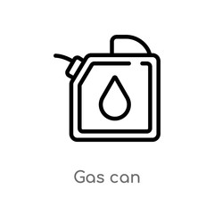 outline gas can vector icon. isolated black simple line element illustration from transport concept. editable vector stroke gas can icon on white background