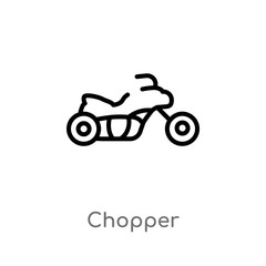 outline chopper vector icon. isolated black simple line element illustration from transport concept. editable vector stroke chopper icon on white background