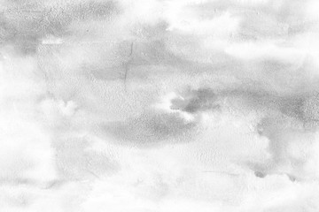 Gray watercolor and ink paper textures on white background. Chaotic stylish abstract organic design. © Nastia