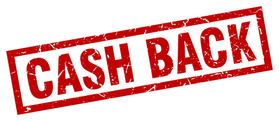 square grunge red cash back stamp
