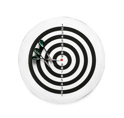Dartboard with darts on white background