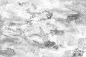 Obraz premium Gray watercolor and ink paper textures on white background. Chaotic stylish abstract organic design.