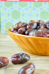 sweet algerian arabic dates fruits on a plate