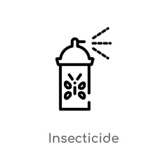 outline insecticide vector icon. isolated black simple line element illustration from agriculture farming concept. editable vector stroke insecticide icon on white background