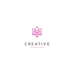 Abstract elegant letter m flower logo design. Universal creative premium symbol, initial letter M Leaf Flower logo. Floral Logo Vector illustrations.