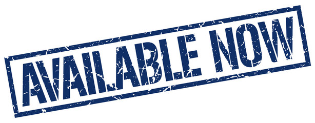 available now blue grunge square vintage rubber stamp