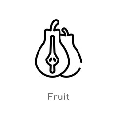 outline fruit vector icon. isolated black simple line element illustration from farming concept. editable vector stroke fruit icon on white background