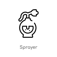 outline sprayer vector icon. isolated black simple line element illustration from farming concept. editable vector stroke sprayer icon on white background