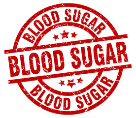 blood sugar round red grunge stamp