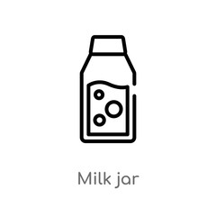 outline milk jar vector icon. isolated black simple line element illustration from farming concept. editable vector stroke milk jar icon on white background