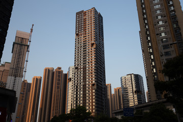 Fototapeta na wymiar tall apartment buildings in changsha china