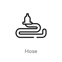outline hose vector icon. isolated black simple line element illustration from farming concept. editable vector stroke hose icon on white background