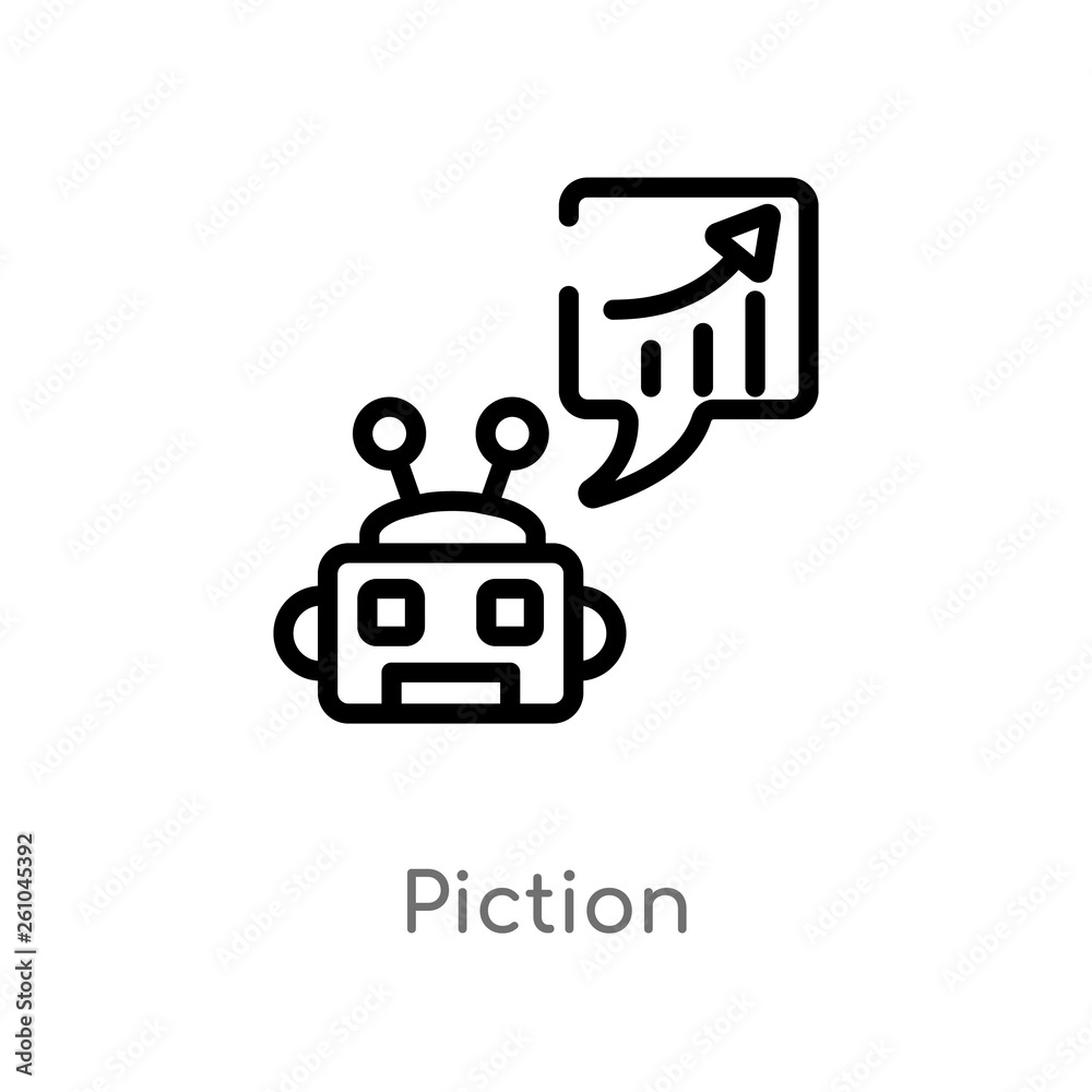 Wall mural outline piction vector icon. isolated black simple line element illustration from artificial intelli