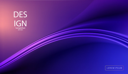 Abstract blue background with smooth graceful abstract lines