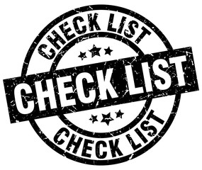 check list round grunge black stamp