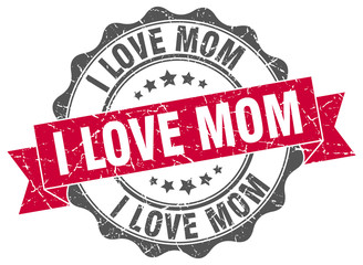 Obraz premium i love mom stamp. sign. seal